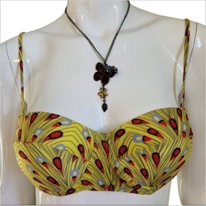 Colorful trending yellow bikini top - XS‎